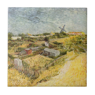 Azulejo De Cerâmica Hortas Vegetais, Montmartre, por Vincent van Gogh