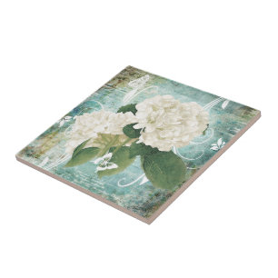 Azulejo De Cerâmica Hortênsia branca
