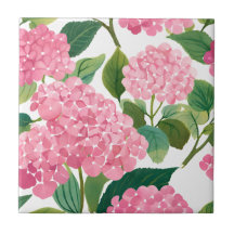 Hortênsia Rosa Floral Costeira Aquarela