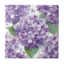 Hortênsia Roxa Aquarela Floral Flor de Lavanda
