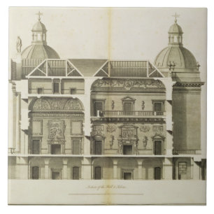 Azulejo De Cerâmica Houghton Salão: secção transversal do Salão e 