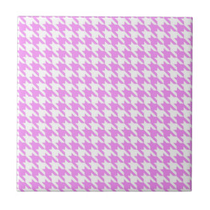 Azulejo De Cerâmica Houndstooth cor-de-rosa