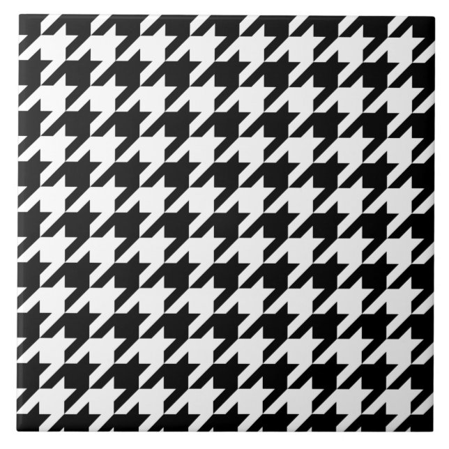 Azulejo De Cerâmica Houndstooth - personalize a cor do fundo (Frente)