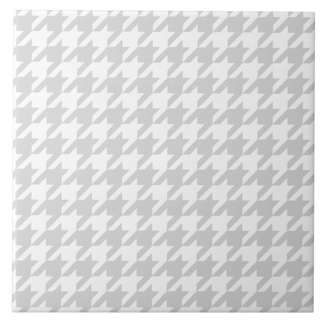 Azulejo De Cerâmica Houndstooth prateado 1 (Frente)