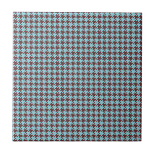 Azulejo De Cerâmica Houndstooth Sky e Brown