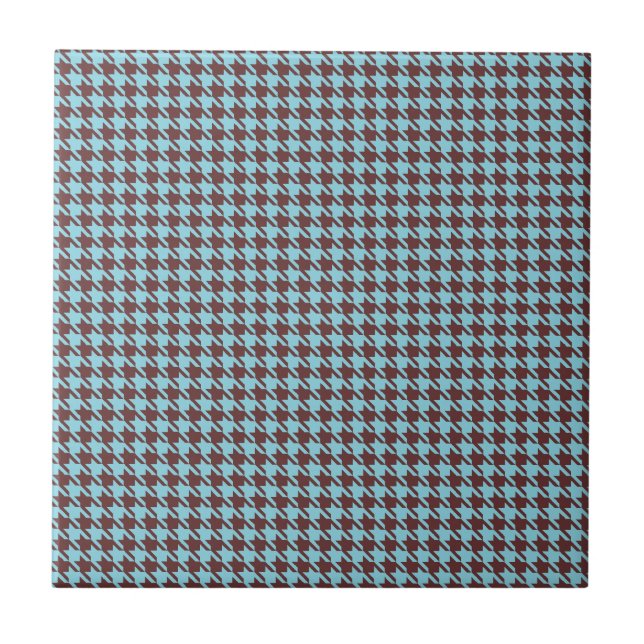 Azulejo De Cerâmica Houndstooth Sky e Brown (Frente)