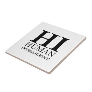 Azulejo De Cerâmica Human vs. AI typographic concept design