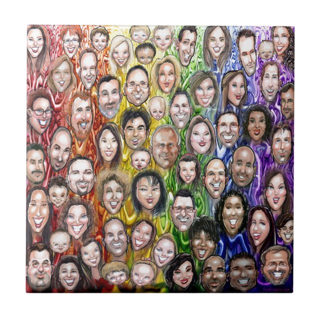 Azulejo De Cerâmica Humanidade Interwoven (Frente)