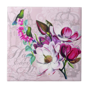 Azulejo De Cerâmica Humingbird Magnolias Cerâmica Azulejo