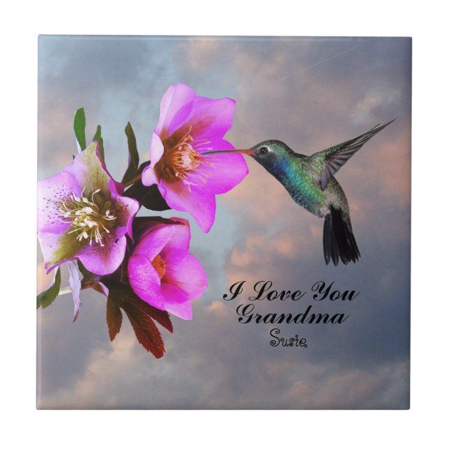 AZULEJO DE CERÂMICA  HUMMINGBIRD-GRANDMA (Frente)