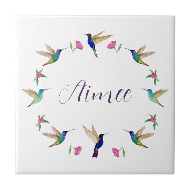 Azulejo De Cerâmica Hummingbird Personalizado (Frente)