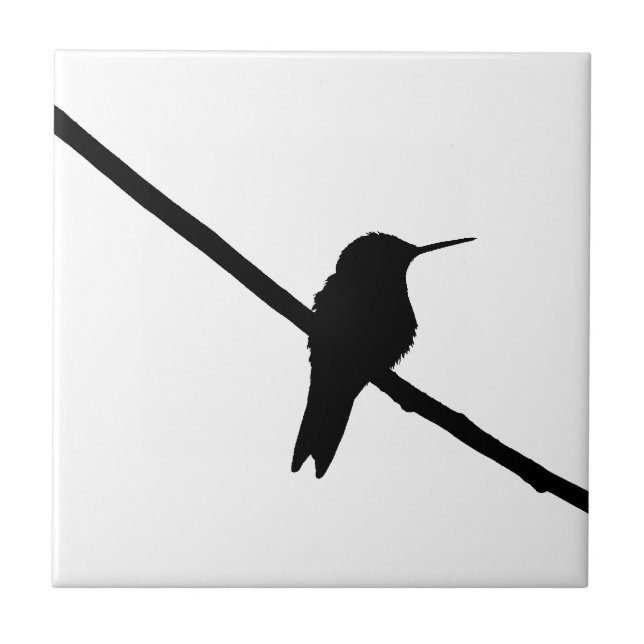 Azulejo De Cerâmica Hummingbird Silhouette (Frente)