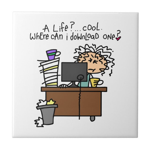 Azulejo De Cerâmica Humor da vida da transferência (Frente)