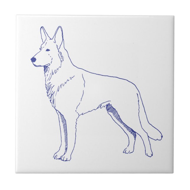 Azulejo De Cerâmica Hunderasse Schäferhund (Frente)