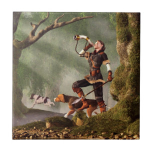 Azulejo De Cerâmica Huntress medieval