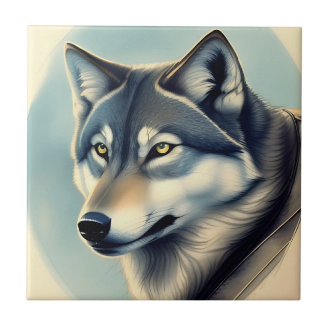Azulejo De Cerâmica Husky Siberiano (Frente)