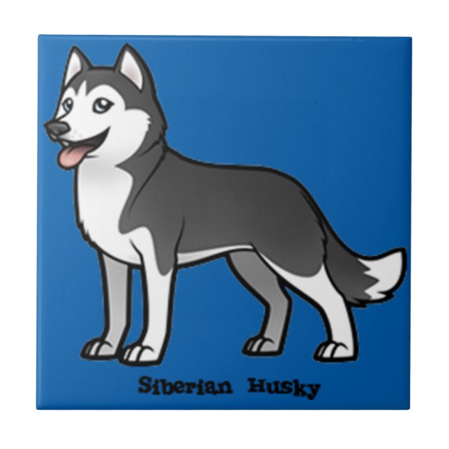 Azulejo De Cerâmica Husky Siberiano (Frente)