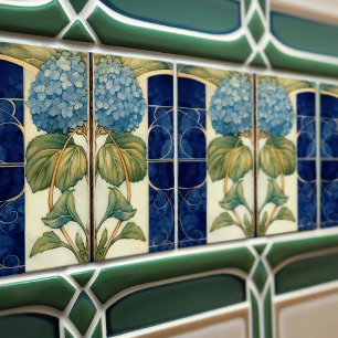 Azulejo De Cerâmica Hydrangea Art Deco Parede Floral Art Nouveau