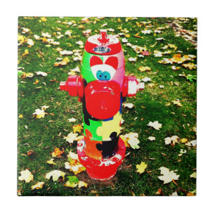 Azulejo De Cerâmica Hydrant de Fogo Feliz