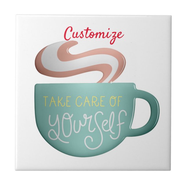 Azulejo De Cerâmica Hygge Drink Self-Care Thunder_Cove  (Frente)