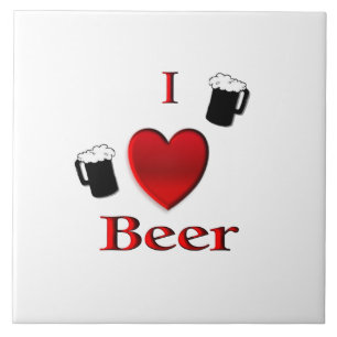 Azulejo De Cerâmica I Heart Beer Design