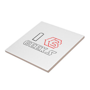 Azulejo De Cerâmica I Heart Geeks ASCII ART