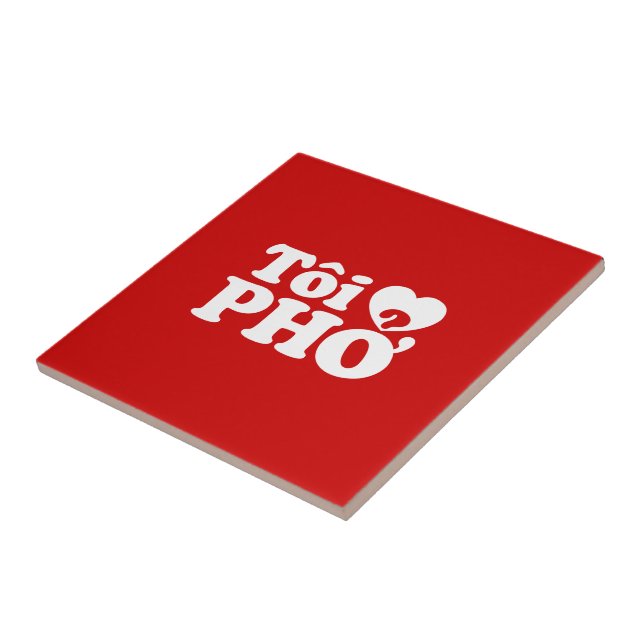 Azulejo De Cerâmica I Heart (Love) Pho (Tôi9PHỞ) Língua vietnamita (Lateral)