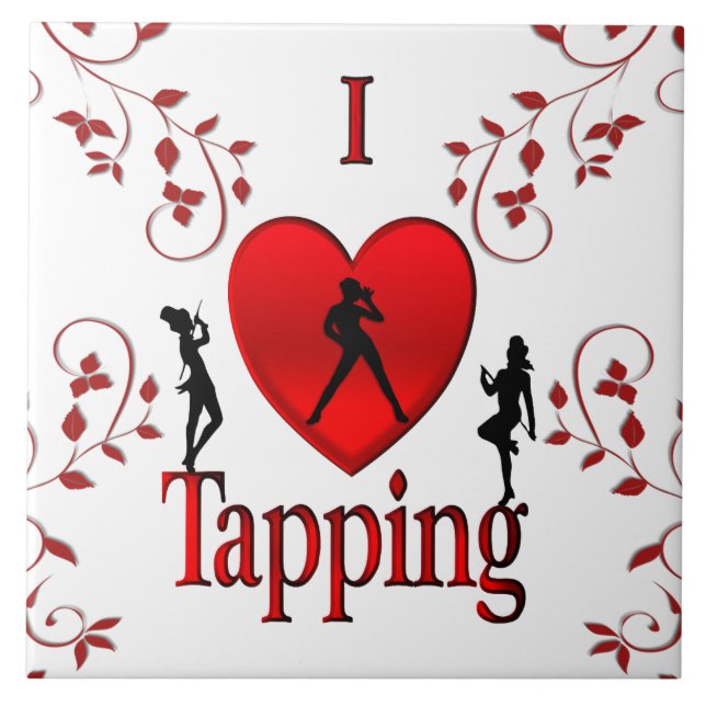 Azulejo De Cerâmica I Heart Tap Dance (Frente)
