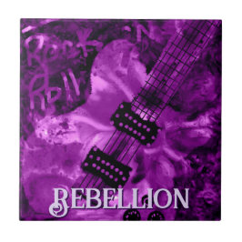 Azulejo De Cerâmica I Love Rock 'N Roll Electric Guitar Personalized