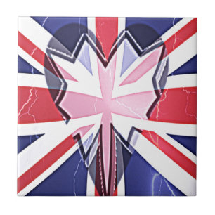 Azulejo De Cerâmica "I Love UK" Art Impressão