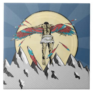 Azulejo De Cerâmica Icarus retro poster