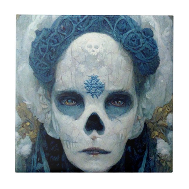 Azulejo De Cerâmica Ice Witch 2 Fantasy Sci-Fi (Frente)
