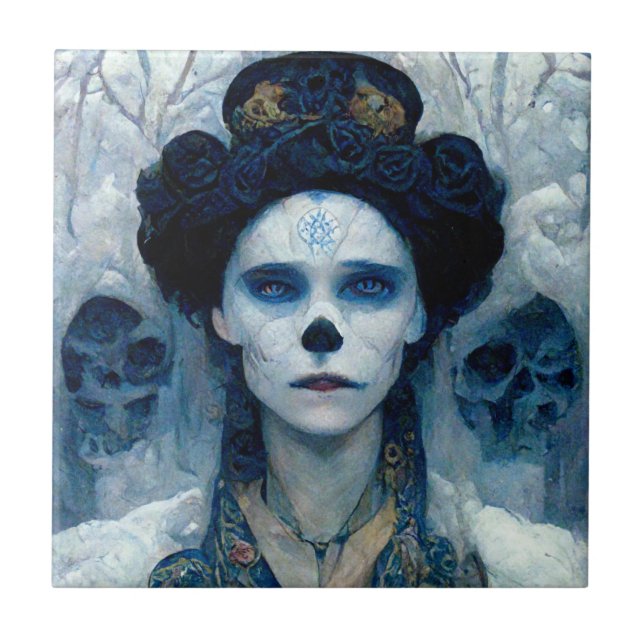 Azulejo De Cerâmica Ice Witch 5 Fantasy Sci-Fi (Frente)