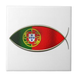 Azulejo De Cerâmica Ichthus - bandeira portuguesa