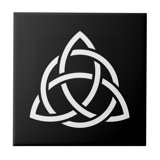 Azulejo De Cerâmica Ícone branco original do Triquetra Celular (Frente)