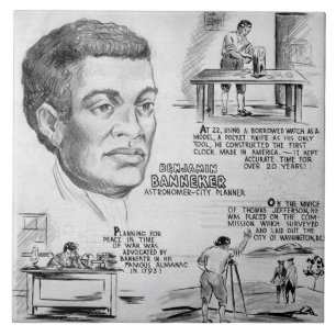 Azulejo De Cerâmica Ícone da História Negra: Benjamin Banneker, Cienti