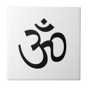 Azulejo De Cerâmica Ícone de contorno Om Aum, Símbolo de Hinduísmo,