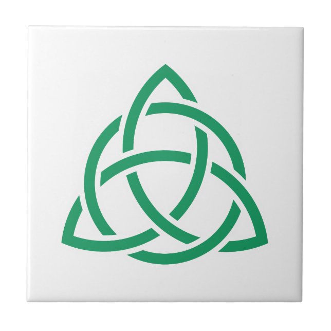 Azulejo De Cerâmica Ícone verde original do Triquetra Celular (Frente)