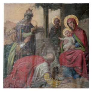 Azulejo De Cerâmica Iconografia ortodoxa sérvia na Igreja de Valjevo. 