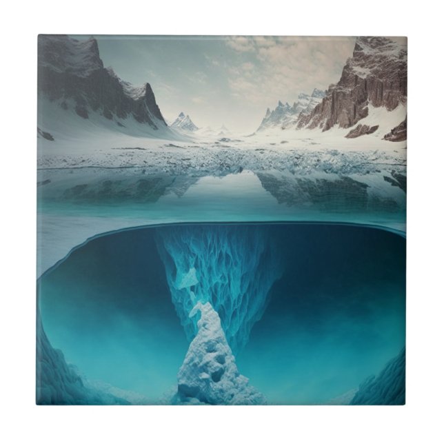 Azulejo De Cerâmica Icy Mountain View (Frente)