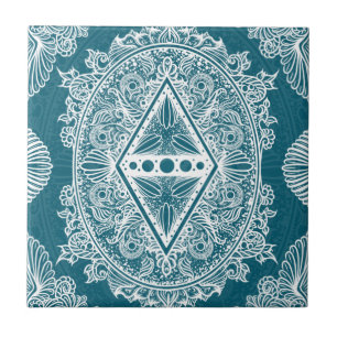 Azulejo De Cerâmica Idade do verde azul do despertar, bohemian, newage
