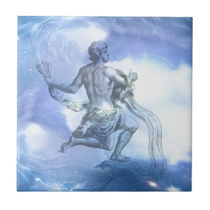 Azulejo De Cerâmica Idade do zodíaco do Aquário