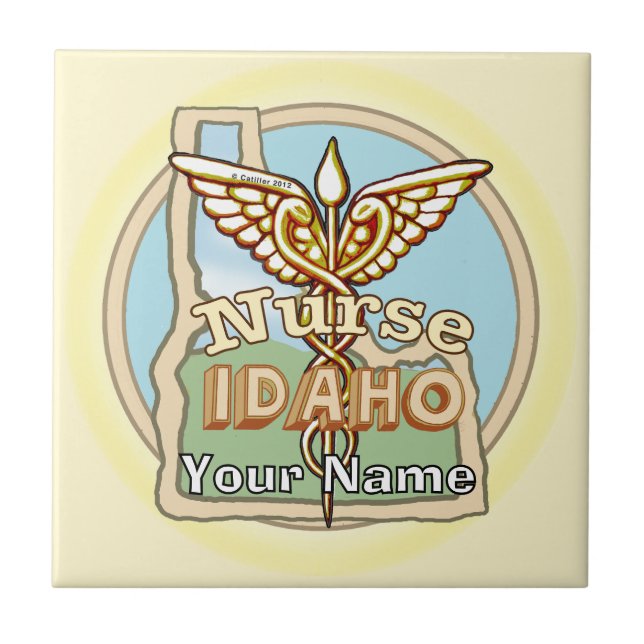 Azulejo De Cerâmica Idaho Nurse Caduceus Tile (Frente)