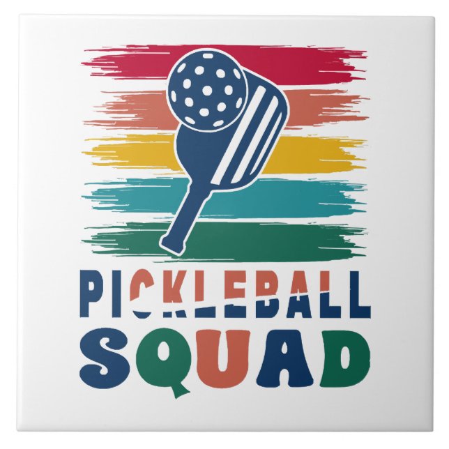 Azulejo De Cerâmica Ideia de presente para jogadores de pickleball (Frente)