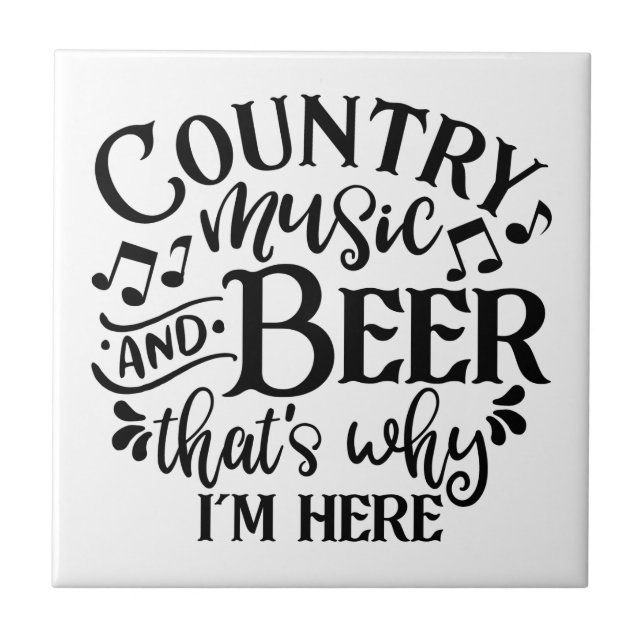 Azulejo De Cerâmica Ideias De Música Country E Beer Country (Frente)