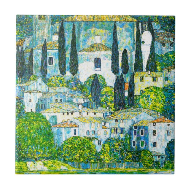 Azulejo De Cerâmica Igreja de Cassone Gustav Klimt (Frente)