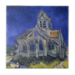 Azulejo De Cerâmica Igreja em Auvers por pintura de Van Gogh<br><div class="desc">A igreja de Auvers-sur-Oise,  vista do Chevet por Vincent van Gogh</div>