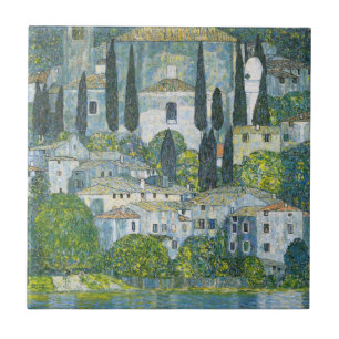 Azulejo De Cerâmica Igreja (Kirche) em Cassone por Gustav Klimt