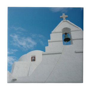 Azulejo De Cerâmica Igreja típica caiada de branco