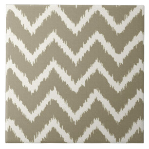 Azulejo De Cerâmica Ikat Chevrons - Taupe tan e beige